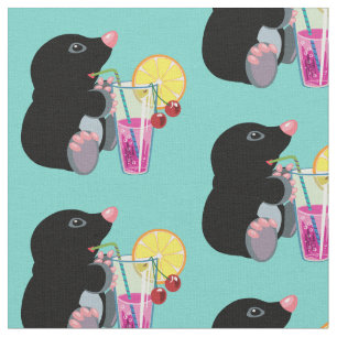 Cartoon Maulwurst Trinkcocktail Stoff