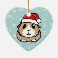 Cartoon-Meerschweinchen-Weihnachtsherz-Verzierung
