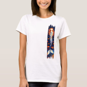 Cartoon Mermaid Pinstrich Paint T-Shirt
