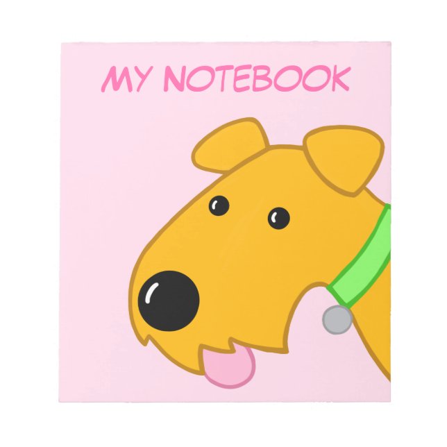 Cartoon mignon Chien Chien Chien Face Bloc-notes (Devant)