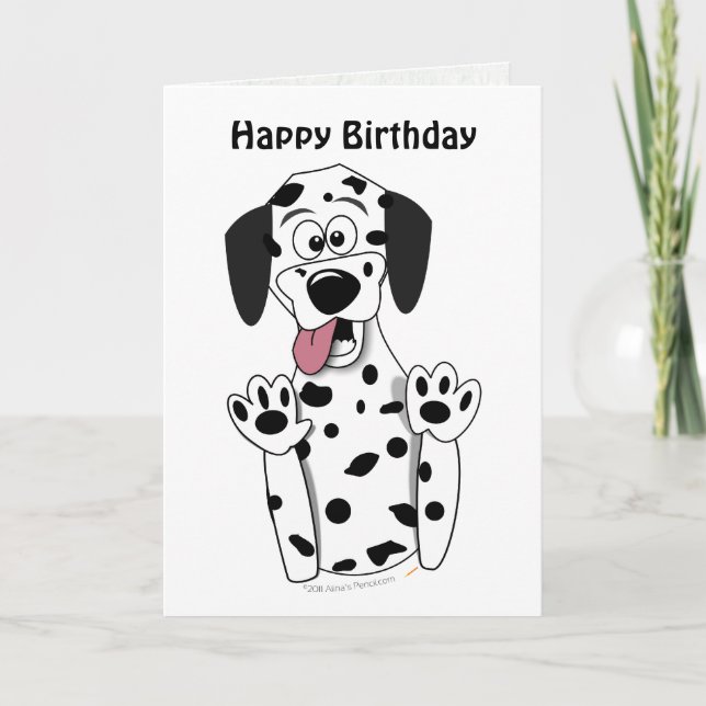 Cartoon mignon Chien dalmate Carte d'anniversaire  (Devant)
