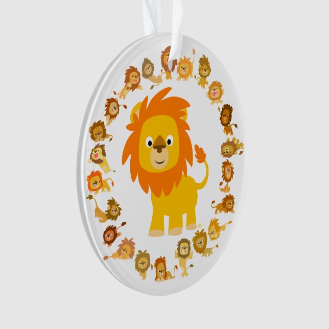 Cartoon mignon Lion Mandala Acrylique Ornement (devant)