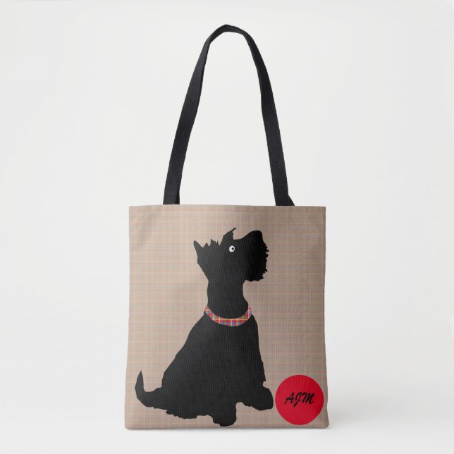 Cartoon mignon Scottie Dog avec Sac fourre-tout de (Devant)