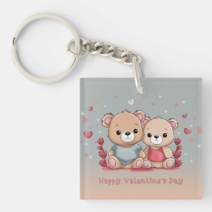 Cartoon mignon Teddy Lovers Coeurs Saint Valentin