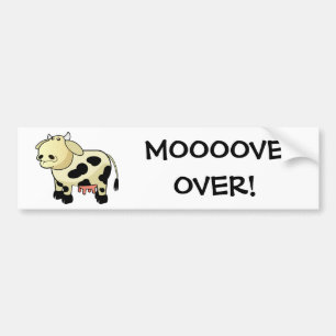 Cartoon Milchkühe "OOOVE OVER!" Autoaufkleber