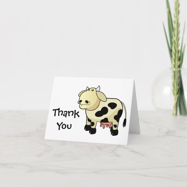 Cartoon Milchkühe Vielen Dank Note Card Dankeskarte (Vorderseite)