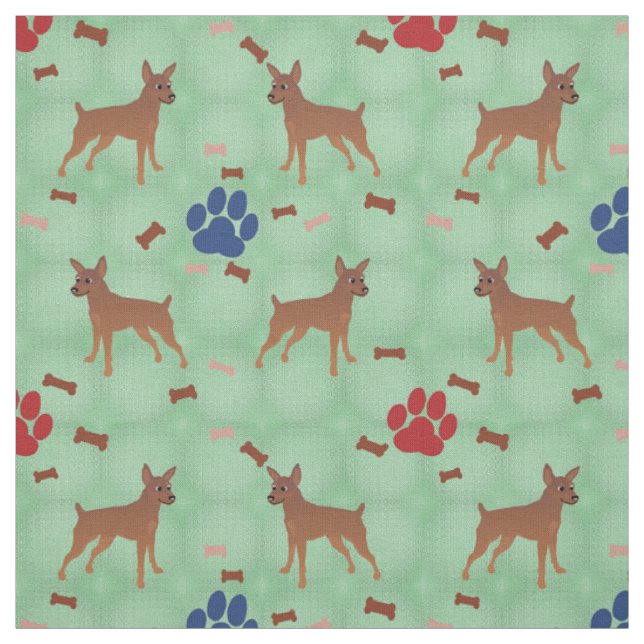 Cartoon Miniature Pinscher Stoff (Muster)