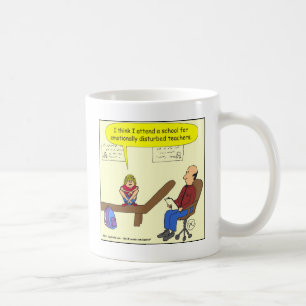 Cartoon mit 277 emotional gestörter Lehrern Kaffeetasse