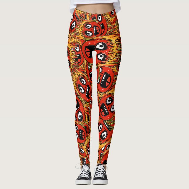 Cartoon mit Chaos Leggings (Vorderseite)