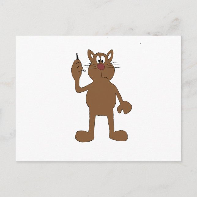 Cartoon mit Handy Postkarte (Vorderseite)