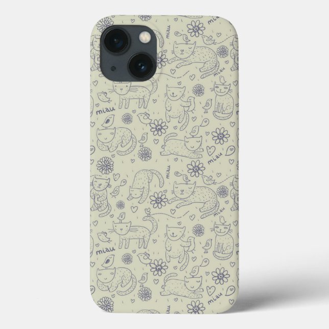 Cartoon mit lustigen Katzen Case-Mate iPhone Hülle (Rückseite)