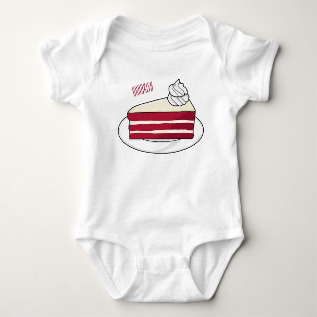Cartoon mit Rotsamt Baby Strampler (Vorderseite)