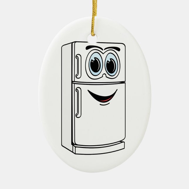 Cartoon mit weißem Kühlschrank Keramik Ornament (Vorne)
