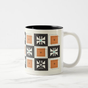 Cartoon Mod Amish Quilt - Monarch Zweifarbige Tasse