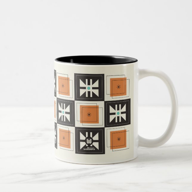 Cartoon Mod Amish Quilt - Monarch Zweifarbige Tasse (Rechts)