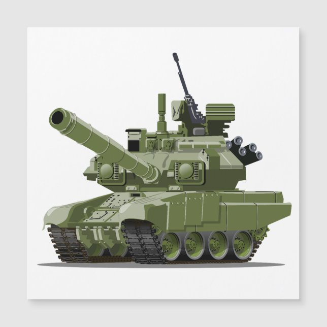 Cartoon modern armored tank magnetkarte (Vorderseite)