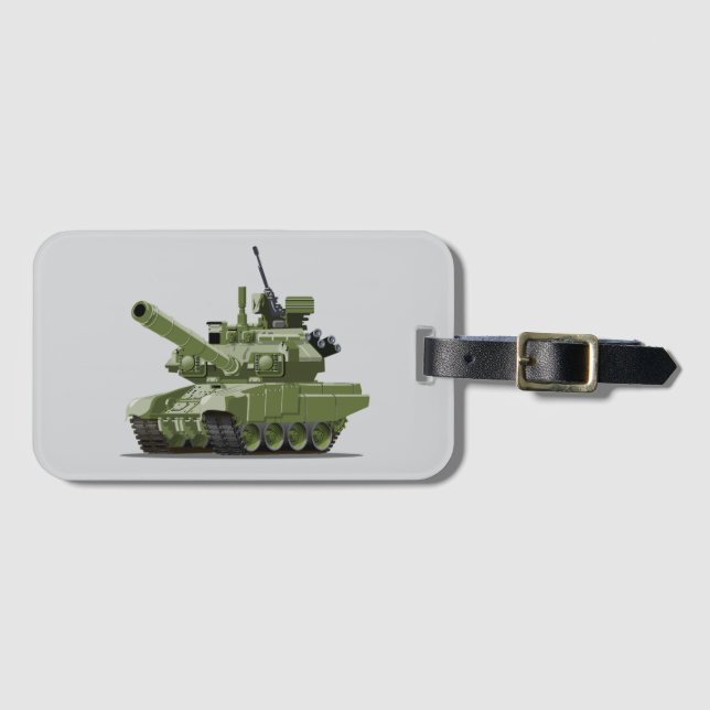Cartoon moderner Panzer Gepäckanhänger (Vorderseite (Horizontal))