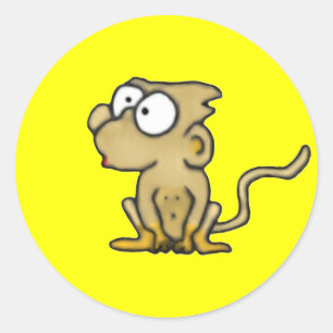 Cartoon-Monkey-Aufkleber Runder Aufkleber