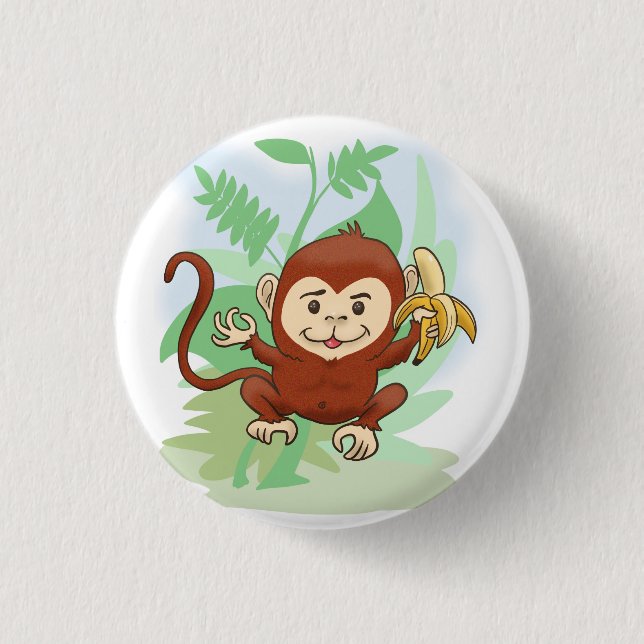 Cartoon Monkey Button (Vorderseite)