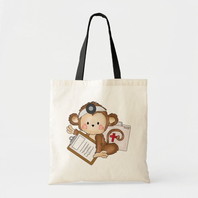 Cartoon Monkey docteur sac fourre-tout (Devant)