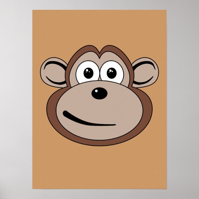 Cartoon Monkey Face Poster (Vorne)