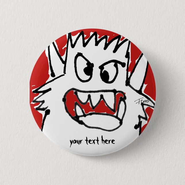 Cartoon-Monster-Knopf-Revers-Button Button (Vorderseite)