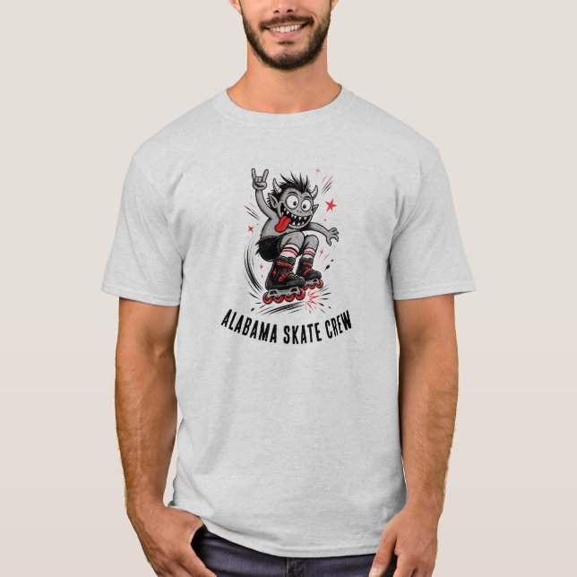 Cartoon Monster Roller Skating T-Shirt (Vorderseite)