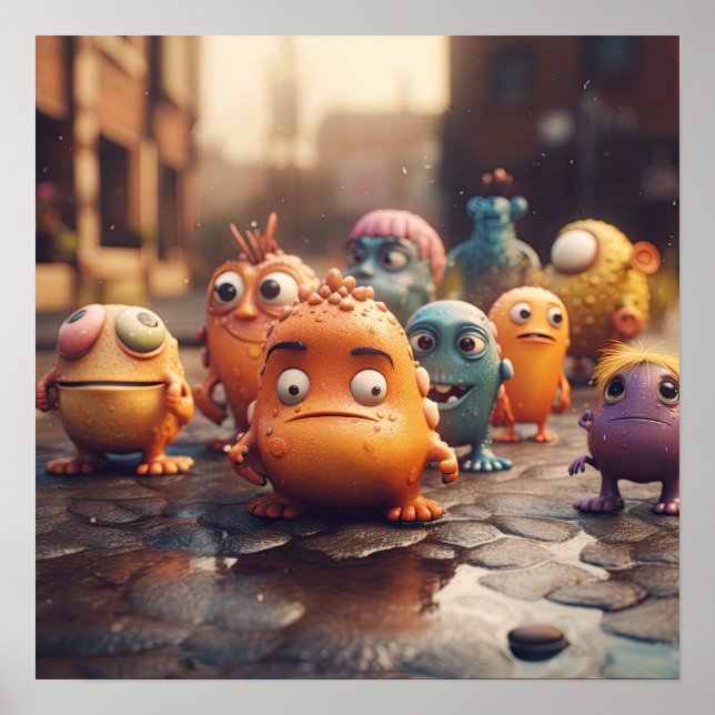 Cartoon Monster Street Gang Poster (Vorne)