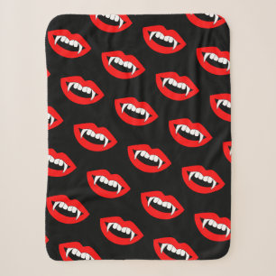 Cartoon Monster Vampir Lippen scharfe Zähne Fangge Sherpadecke