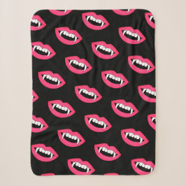 Cartoon Monster Vampir Lippen scharfe Zähne Fangge Sherpadecke