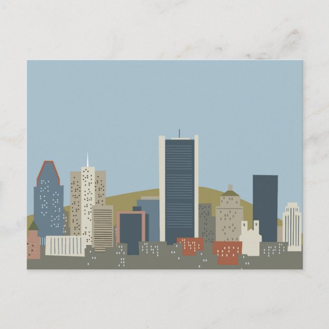 Cartoon Montreal Postkarte (Vorderseite)