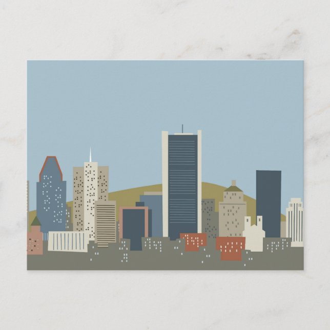 Cartoon Montreal Postkarte (Vorderseite)