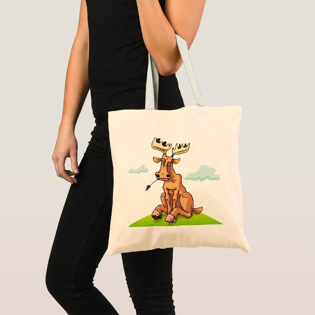 Cartoon Moose Tote Bag Tragetasche (Von Creator hochgeladen)