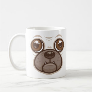 Cartoon-Mops-Gesicht Kaffeetasse
