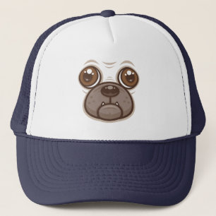 Cartoon-Mops-Gesicht Truckerkappe