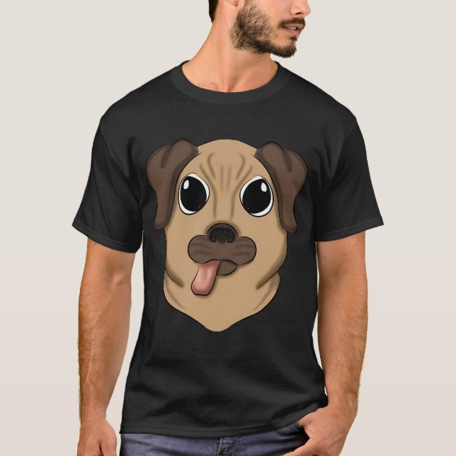 Cartoon-Mops T-Shirt (Vorderseite)