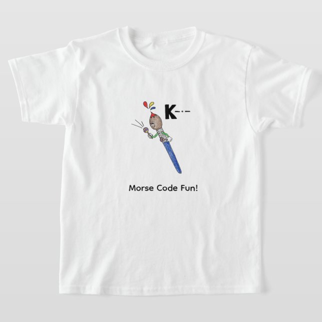 Cartoon Morse Code for Kids!  Letter "K" T-Shirt (Ablage )