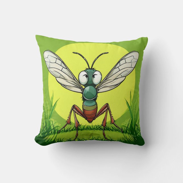 Cartoon Mosquito Kissen (Vorderseite)