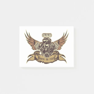 Cartoon Motor Post-it Klebezettel