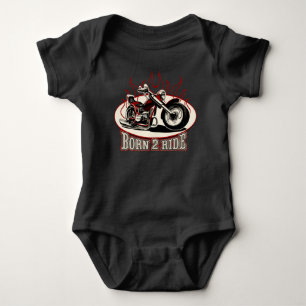 Cartoon Motorrad Baby Strampler