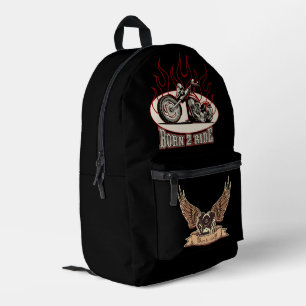 Cartoon Motorrad Bedruckter Rucksack