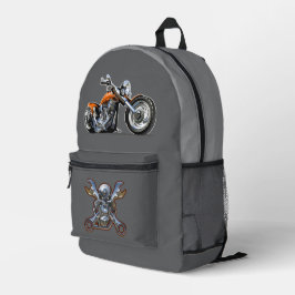 Cartoon Motorrad Bedruckter Rucksack