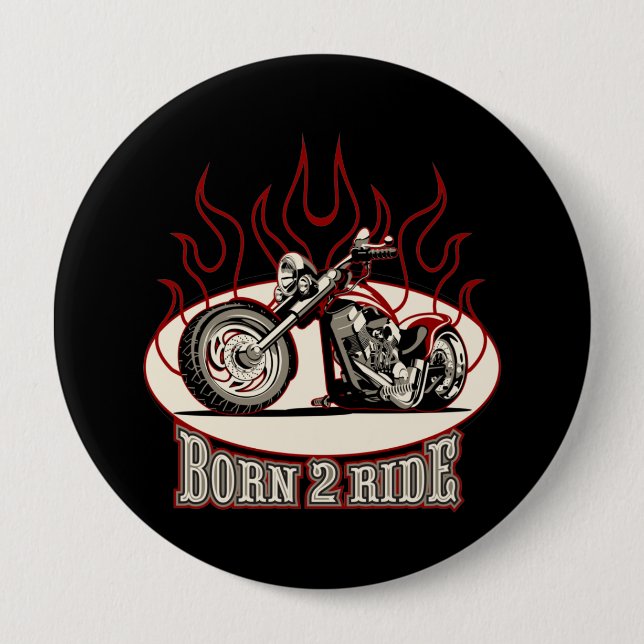 Cartoon Motorrad Button (Vorderseite)