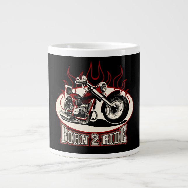 Cartoon Motorrad Jumbo-Tasse (Vorderseite)
