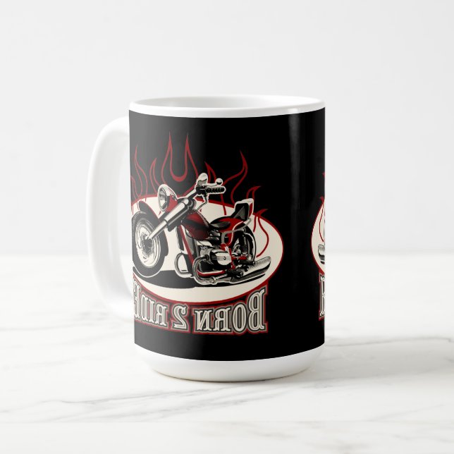 Cartoon Motorrad Kaffeetasse (Vorderseite Links)