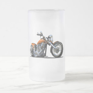 Cartoon Motorrad Mattglas Bierglas