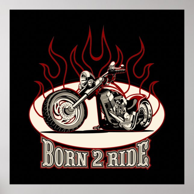 Cartoon Motorrad Poster (Vorne)