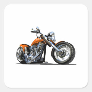 Cartoon Motorrad Quadratischer Aufkleber
