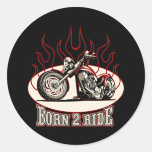 Cartoon Motorrad Runder Aufkleber