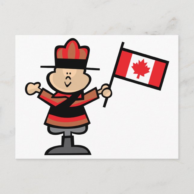 Cartoon Mountie Postkarte (Vorderseite)